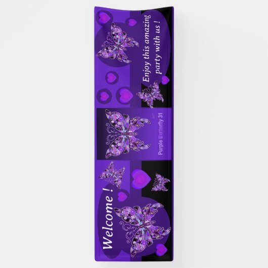 Banderoles Papillon pourpre 31 (Vertical)