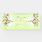 Banderoles Papillon Rose Citron Vert (Horizontal)