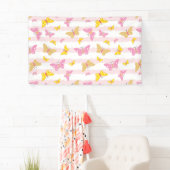 Banderoles Papillon rose et or (En situation)