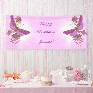 Banderoles Papillon Rose Violet