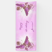 Banderoles Papillon Rose Violet (Vertical)