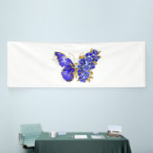 Banderoles Papillon saphir à fleurs (Salon professionnel)
