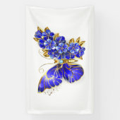 Banderoles Papillon Saphir Fleur (Verticale)