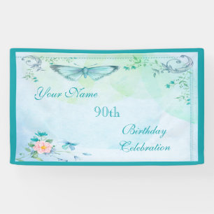 Banderoles Papillon vintage, fleurs et anniversaire de remous