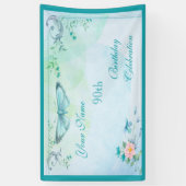 Banderoles Papillon vintage, fleurs et anniversaire de remous (Vertical)