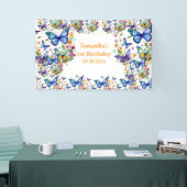 Banderoles Papillons aux fleurs vintages Anniversaire (Salon professionnel)