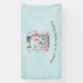 Banderoles Papillons Capricieux dans un Pot d'Anniversaire (Verticale)