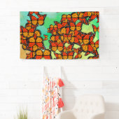 Banderoles Papillons de monarque (En situation)