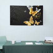 Banderoles Papillons d'or et de blanc (Salon professionnel)