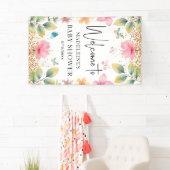 Banderoles Papillons Fleurs Baby shower rose Accueil (En situation)