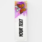 Banderoles Papillons Monarque sur Arrière - plan pourpre (Vertical)