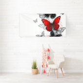 Banderoles Papillons noirs et rouges volants (Insitu)