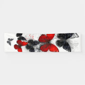 Banderoles Papillons noirs et rouges volants (Horizontal)