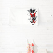 Banderoles Papillons noirs et rouges volants (Insitu)