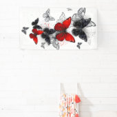 Banderoles Papillons noirs et rouges volants (Insitu)