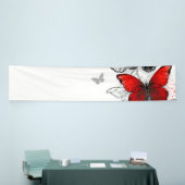 Banderoles Papillons noirs et rouges volants (Salon professionnel)