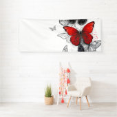 Banderoles Papillons noirs et rouges volants (Insitu)