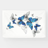 Banderoles Papillons volants bleus Morpho (Horizontal)