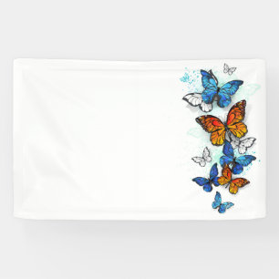Banderoles Papillons volants Morpho et Monarch
