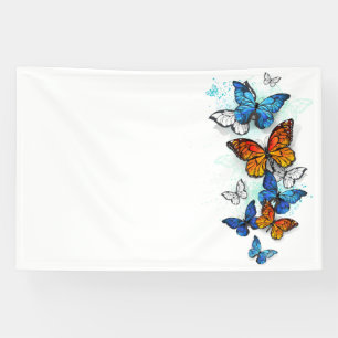 Banderoles Papillons volants Morpho et Monarch