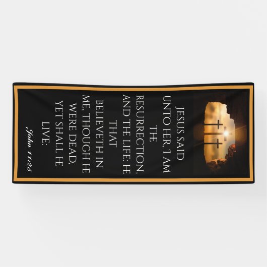 Banderoles Pâques Il est ressuscité Eglise Trois Croix (Horizontal)