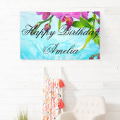 Banderoles paradis tropical, zen, paix, orchidée, eau bleue, (En situation)