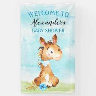 Banderoles Parc de Baby showers Watercolor Boy Horse