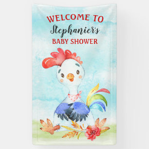 Banderoles Parc de Baby showers Watercolor Rooster