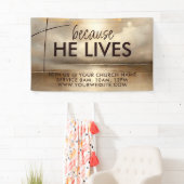 Banderoles Parce Qu'Il Vit La Promotion De La Tradition Chrét (En situation)