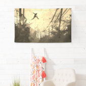 Banderoles Parkour Urban Obstacle Course Modern Sepia (En situation)