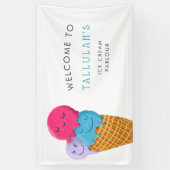 Banderoles Parlante de crème glacée fête d'anniversaire Bienv (Vertical)