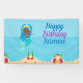Banderoles Parti Anniversaire de enfant de la fille de sirène (Horizontal)