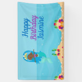Banderoles Parti Anniversaire de enfant de la fille de sirène (Vertical)