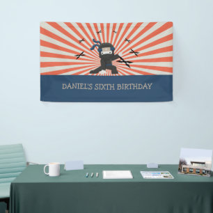 Banderoles Parti Anniversaire de enfant guerrier de Cute Ninj