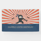 Banderoles Parti Anniversaire de enfant guerrier de Cute Ninj (Horizontal)