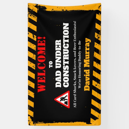 Banderoles Parti Dadchelor | Avertissement DAD en constructio (Vertical)