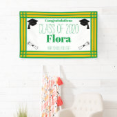 Banderoles Parti de graduation géométrique en or vert (En situation)