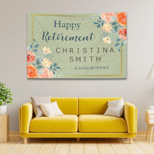 Banderoles Parti de la retraite de l'aquarelle florale rustiq