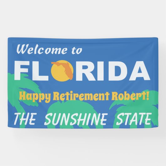 Banderoles Parti de la retraite déménage en Floride (Horizontal)