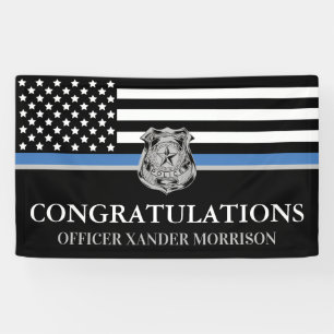 Banderoles Parti de l'obtention d'un diplôme d'officier de po