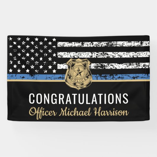 Banderoles Parti de l'officier de police chargé de l'applicat (Horizontal)