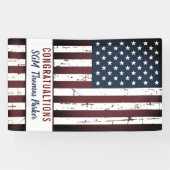 Banderoles Parti du drapeau américain de la retraite militair (Horizontal)