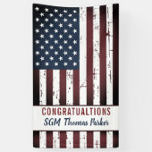 Banderoles Parti du drapeau américain de la retraite militair (Vertical)