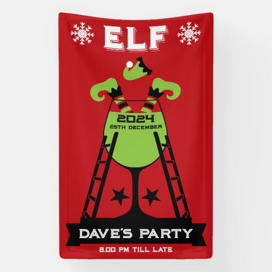 Banderoles Parti Elf Xmas (Verticale)