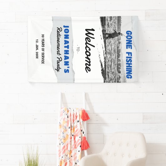 Banderoles Parti simple Pêche Retraite Accueil (En situation)