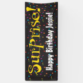Banderoles Parti surprise avec confetti (Vertical)