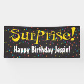 Banderoles Parti surprise avec confetti (Horizontal)