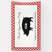 Banderoles Partie BBQ d'appréciation du client À damiers roug (Vertical)