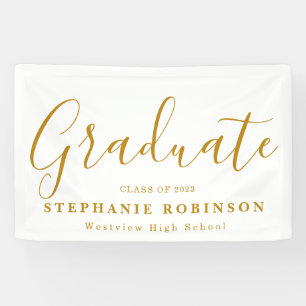 Banderoles Partie de graduation de script or moderne