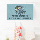 Banderoles Partie de retraite de la pêche à l'aquarelle - pêc (En situation)